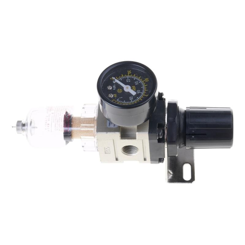 1/4 Zoll Luftkompressor Wasserabscheider & Druckregler mit Manometern Manuelle Ablassventile & Montagehalterungen Upgrades