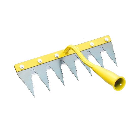 Weeding Rake with High Carbon Steel Teeth Wooden Handle Garden Weed Remover Lightweight Weeder Tool