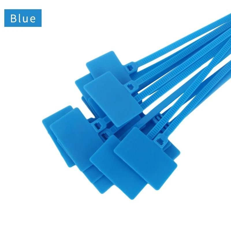 100pcs Easy Mark 4*150mm Nylon Cable Ties Tag Labels Plastic Loop Ties Markers Cable Tag Self-locking Zip Ties