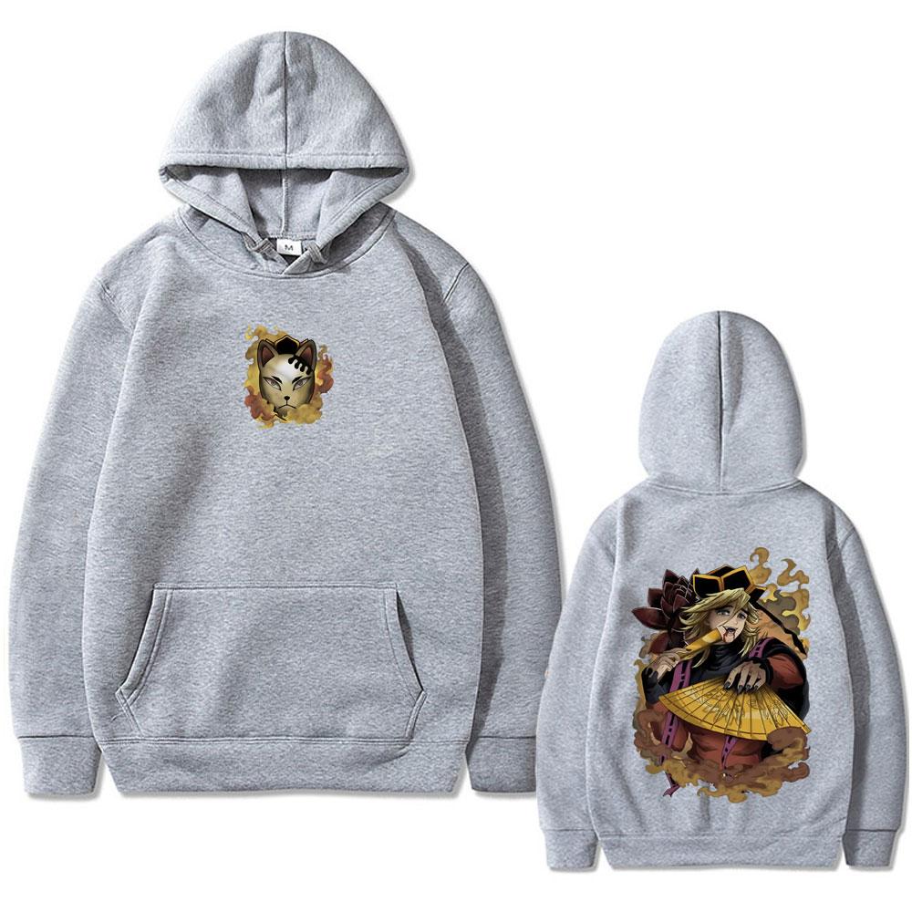 Anime Demon Slayer Douma Graphic Hoodie Men Women Cartoon Fashion Oversized Pullover Hoodies Male Casual Fleece Tracksuit