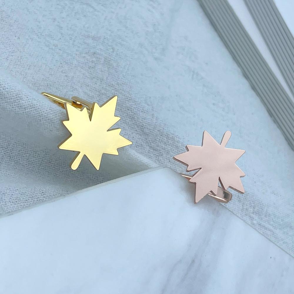 Men's Cufflinks Maple Leaf Cufflink To Man Suit Shirt Cuff Links Silvery Stainless Steel Jewelry Accessories Wedding Gifts