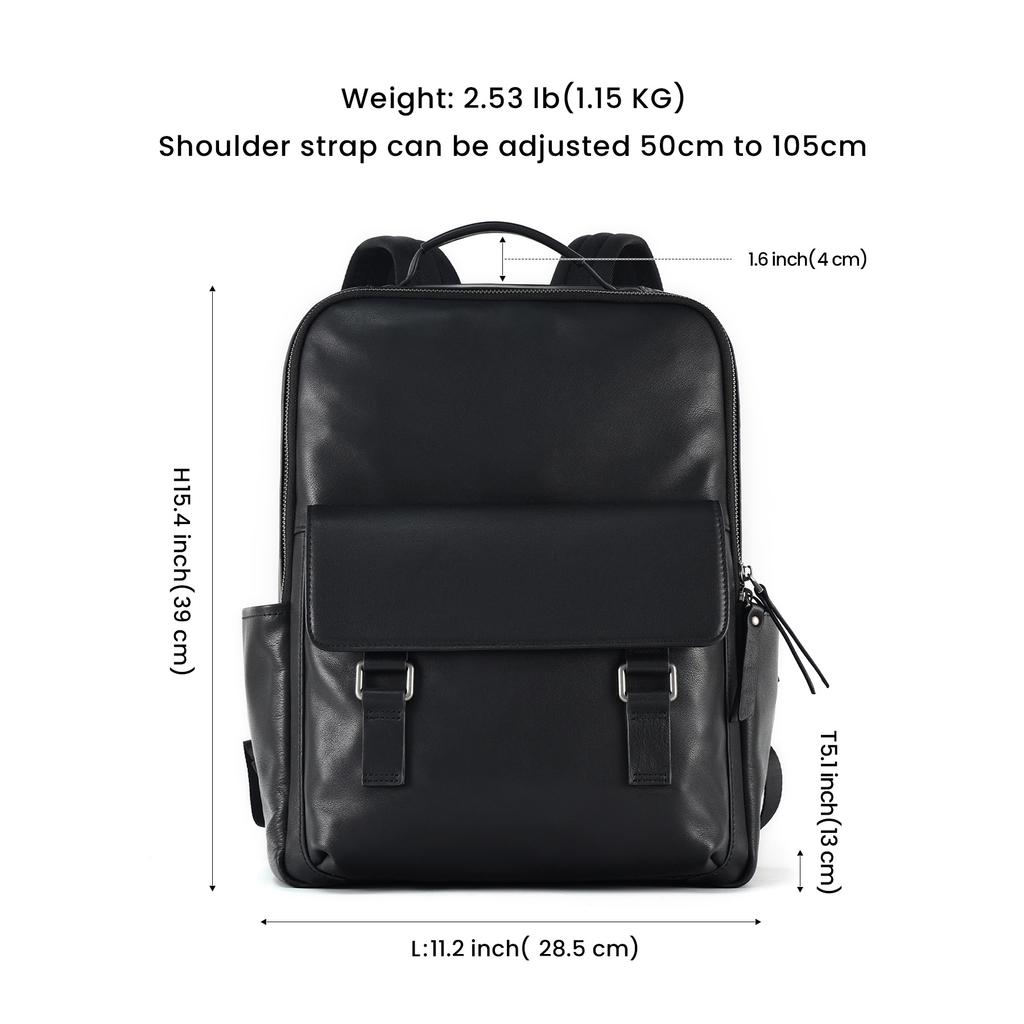 Genuine Leather Men's Backpack Large Capacity Business Travel Backpack Computer Bag Men's Backpack