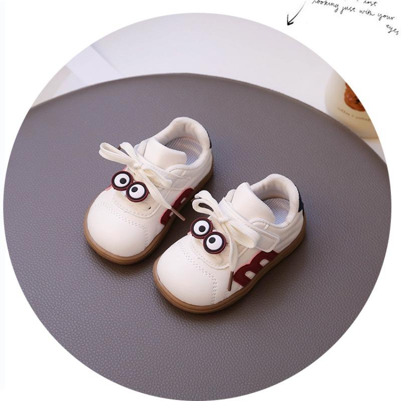 Spring and Autumn Children's Sneakers Boys 1-3-6 Baby Shoes Soft Sole Girls Little White Shoes Breathable Toddler Shoes