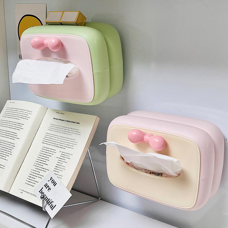 Color Tissue Box Organiser Desk Tissue Box Napkin Holder Portable Girl Wall Mounted Tissue Box With Lid Holder Living Room