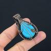 Irani Turquoise 999 Copper Wire Wrapped Pendant, Handmade Gemstone Pendant Jewelry, Gifts For Wife Brand New Pendant