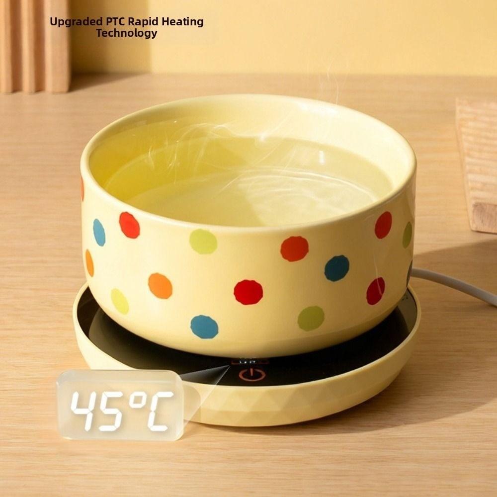 Ceramic Pet Heated Water Bowl Cartoon Intelligent Temperature Adjustable Thermostatic Water Container Multifunction Stable