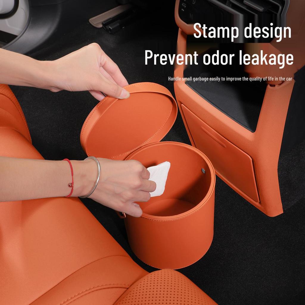 Multifunctional Handheld Car Trash Can with Lid