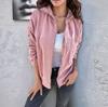 Autumn Solid Color Jacket Coat Women's Simple Style Corduroy Hooded Coats Women Fashion Pocket Long Sleeve Casual Jackets
