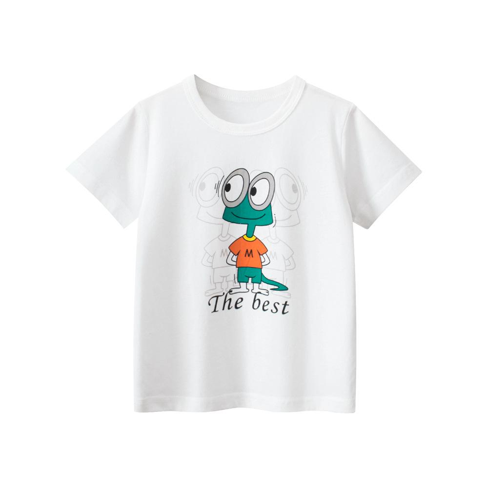 2024 Summer Boys Cartoon Print Short Sleeve T-Shirt 120 cm