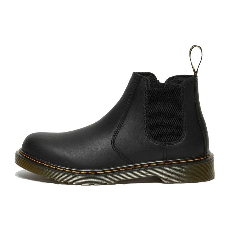 Dr. Martens 2976 Soft Leather Comfortable Breathable Chelsea Boots Kids Boots Black 21992001 38