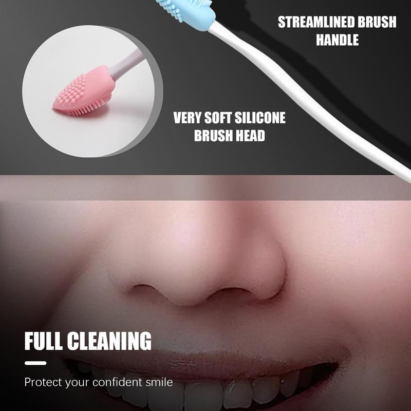 Skin Care Lip Exfoliating Facial Cleansing Face Scrub Nose Clean Brush Blackhead Remove Silicone Double-Sided Skin Care Tool