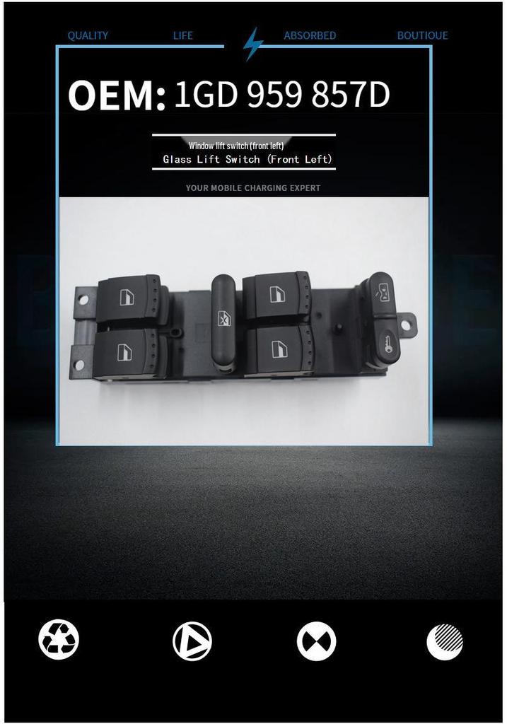 Volkswagen Jetta Window Lifter Switch 1GD959857D