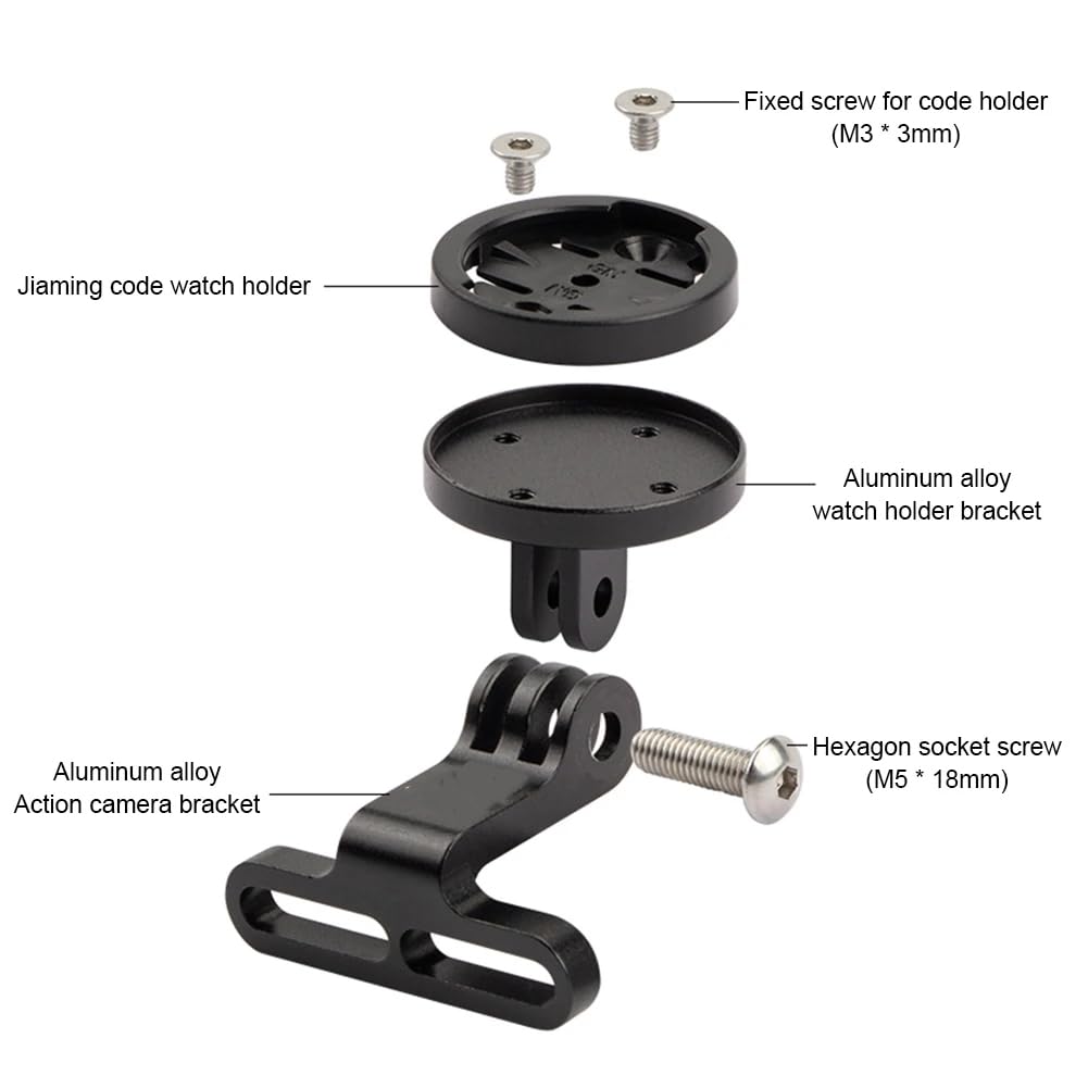ZLiT Erweiterte Fahrradcomputer-Kombihalterung für Lenker für Fahrrad-GPS-Computerhalterung Vorne (Schwarz)
