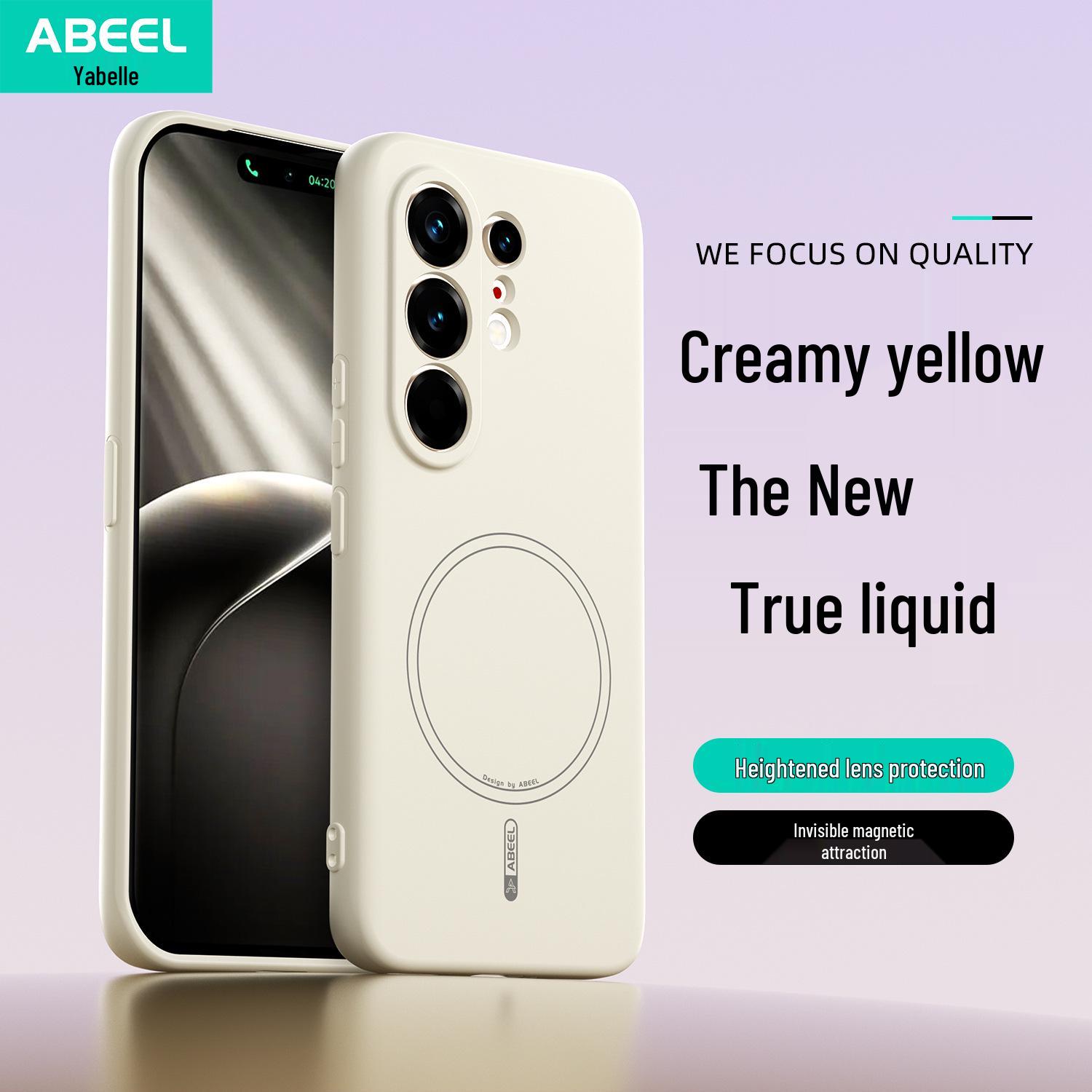 

Magnetic Liquid Silicone Case for Tecno Camon 50 Pro: Drop-Proof, Soft, and Skin-Feel Camon 50 4G жёлтый/кремовый