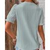 2023 Summer Women's European and American Fashion Hollow Short-Sleeve Shirt