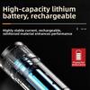 Super Bright Strong LED Flashlight Waterproof Rechargeable Emergency Zoom Lantern 3 Modes Multifunctional Zoomable Flashlight