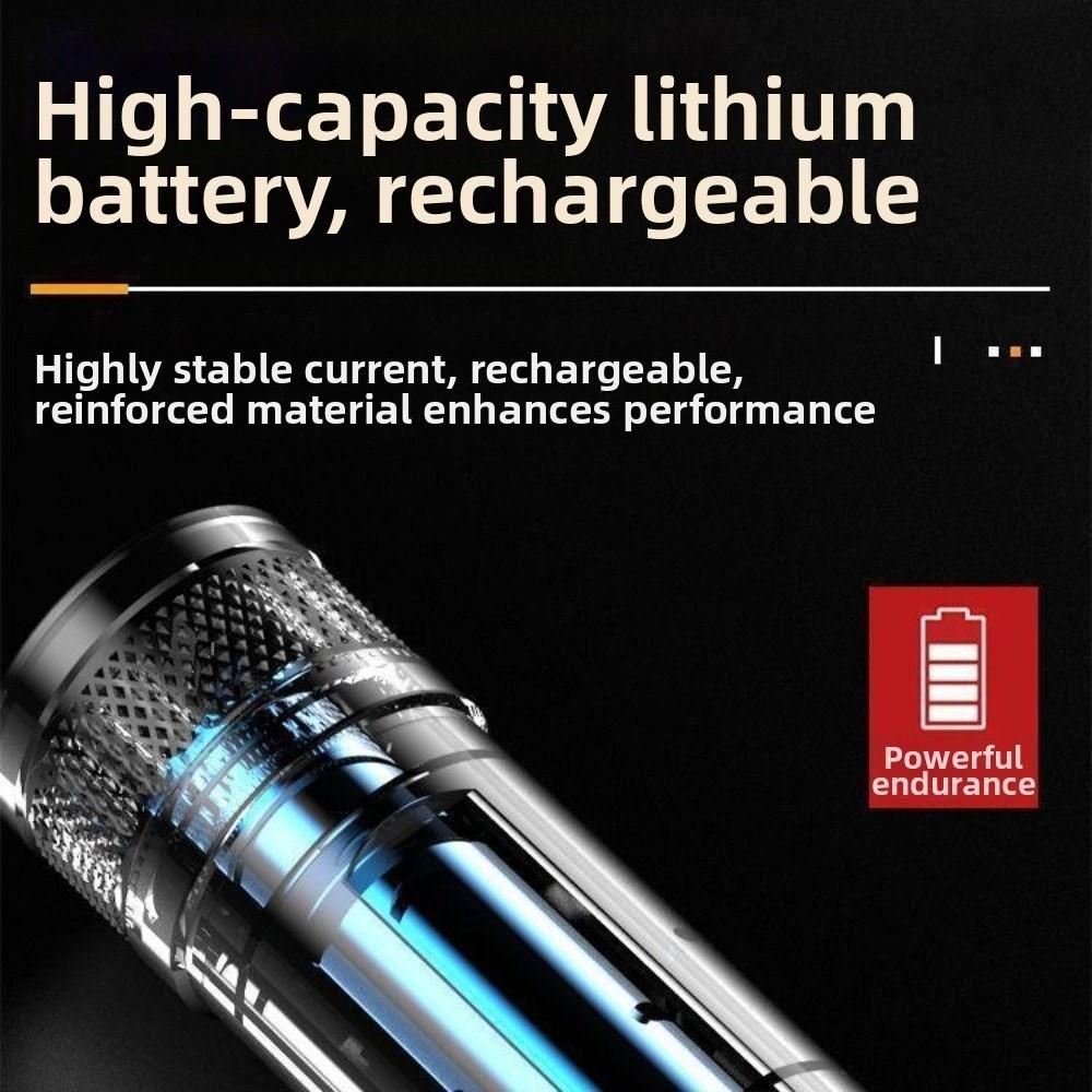 Super Bright Strong LED Flashlight Waterproof Rechargeable Emergency Zoom Lantern 3 Modes Multifunctional Zoomable Flashlight