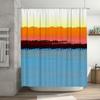Modern Colorful Bathroom Shower Curtain Waterproof Fabric with Fresh Ocean Design for Bath Decorations Multicolor Striped Patter