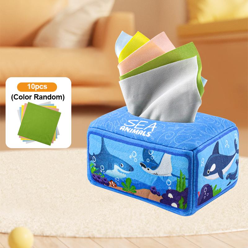 Baby Draw Paper Towel Tearing Tissue Box Baby Puzzle Early Education Montessori Children Cloth Toys