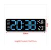 Wall-Mount/Desk Digital Clock, Time/Week/Temp/Humidity, Multi-Color LED, Brightness Adjustable LED Table Alarm Clock 12/24H