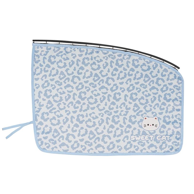 Embedded Cartoon Car Curtains Cartoon Leopard Print Cat Car Sunscreen Heat Insulation Sunshade Creative Sunshade