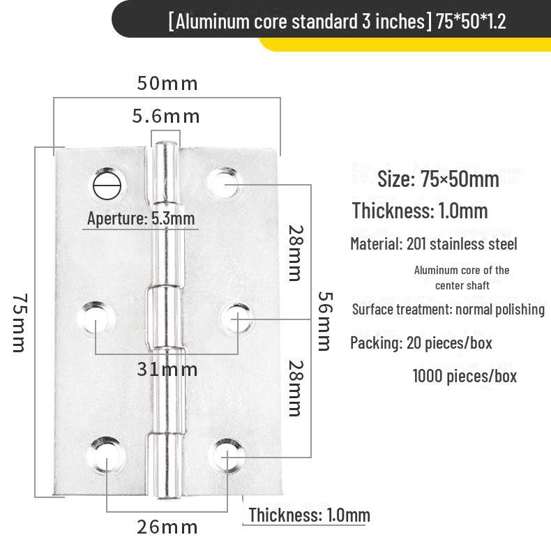 Miniaturowe płaskie zawiasy ze stali nierdzewnej do drzwi szafek drewnianych - rozmiary: 1, 1,5, 2, 2,5, 3, 4 cale