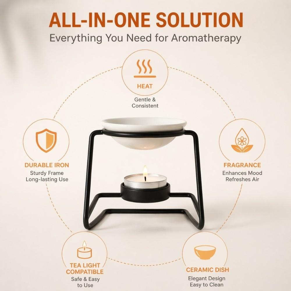 Ceramic Bowl Wax Melt Burner Hollow Out Essential Oil Burner Tealight Stand Candlestick  Bathroom