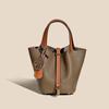 2025 Trending Women's Genuine Leather Cowhide Bucket Bag: Versatile, Top Layer Vegetable Tanned Handbag