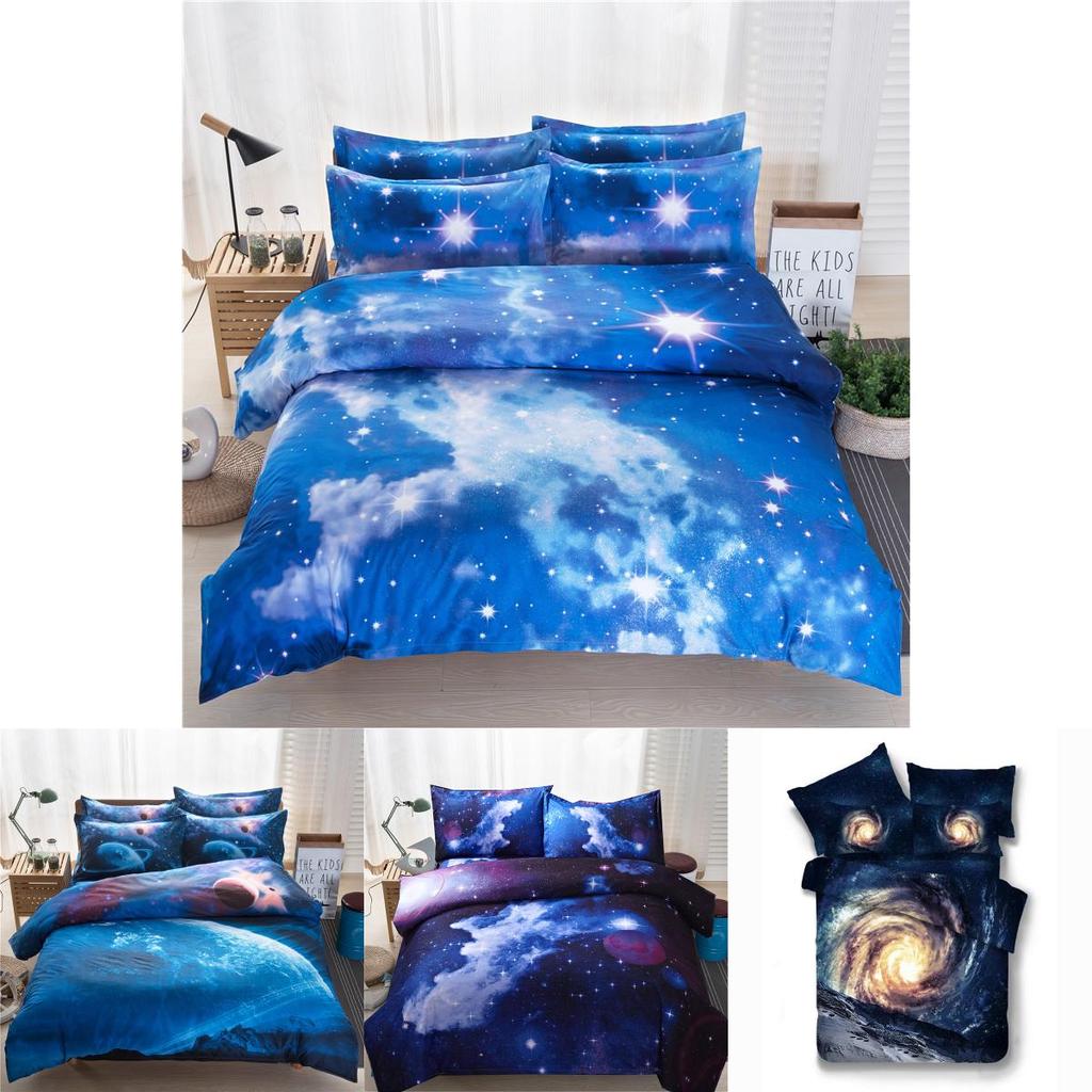 3d Galaxy Duvet Cover Pillow Case Quilt Cover Bedding Set Vibrant Color All Sizes