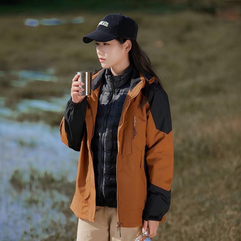 

Новая уличная ветрозащитная куртка со съемной пуховой подкладкой, комплект из двух частей для пар - альпинистский стиль осень/зима XL