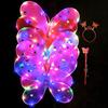 Three Piece Set LED Performance Costume Light Up Wing Sparkles Butterfly Fairy Angel Wing Girls Party Dress Up Cosplays