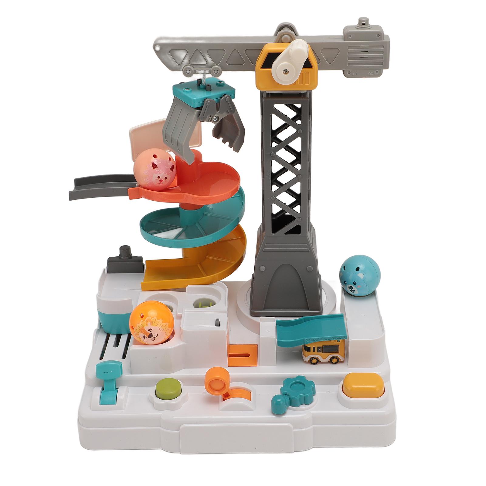 

Игрушка-трек Animal Ball Track Toy 8 испытаний Динамические звуковые эффекты Крутая игрушка-трек с подсветкой и башенным краном