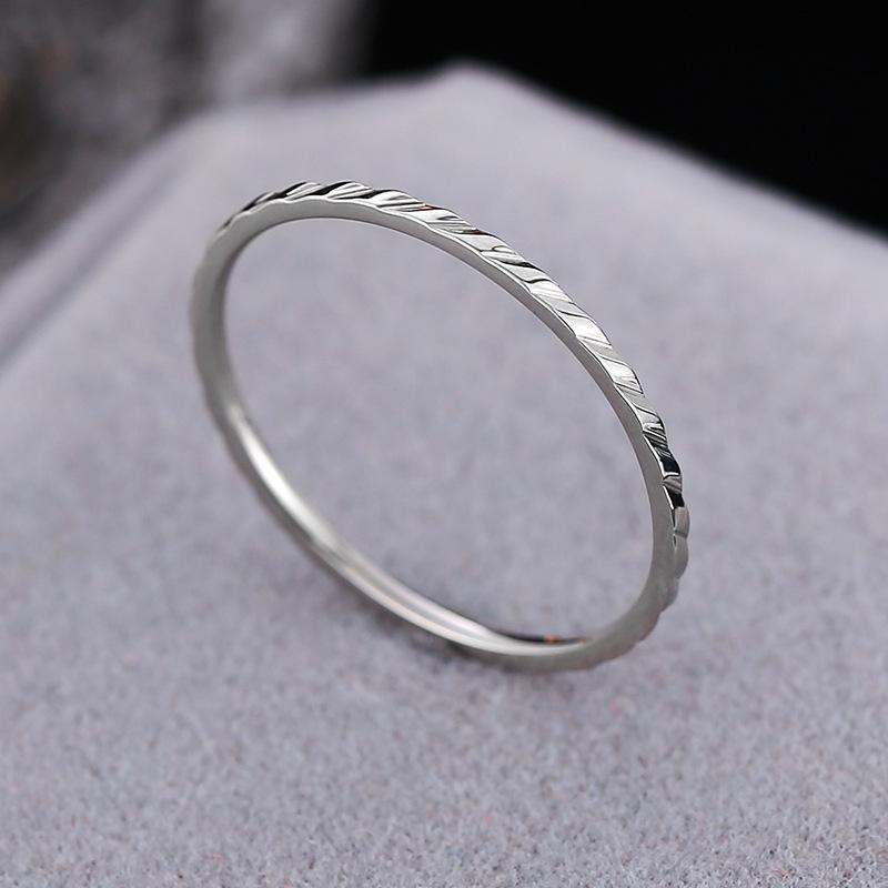 Minimalist Titanium Steel Ring Diamond Cut Stainless Steel Couple Ring Fashion Jewelry
