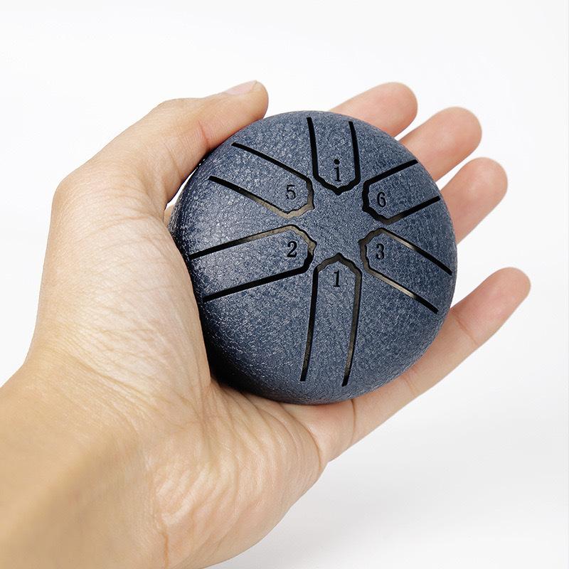 Mini 3-calowy 6-tonowy stalowy bęben językowy Mini Hand Pan Drums Pałeczki Muzyka Tamburyn Bęben Dziecięce zabawki muzyczne