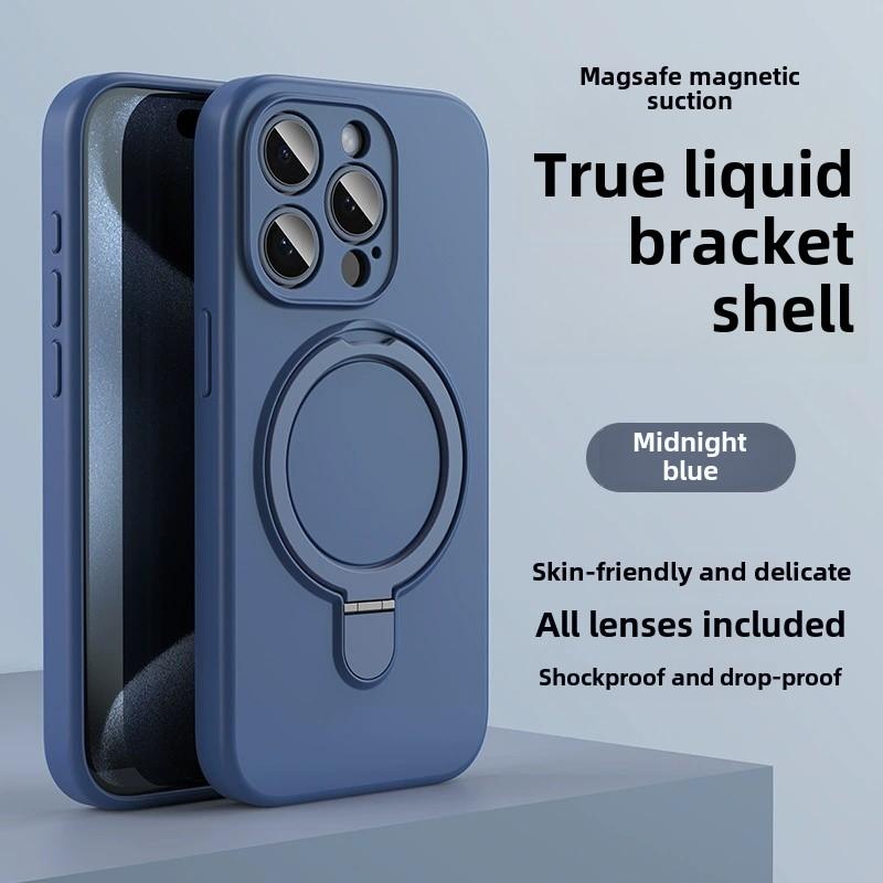 Liquid Silicone Magnetic Ring Holder Case for Magsafe IPhone 17 Air 16 15 14 13 12 Pro Max Plus 17Pro Mag Safe Stand Phone Cover