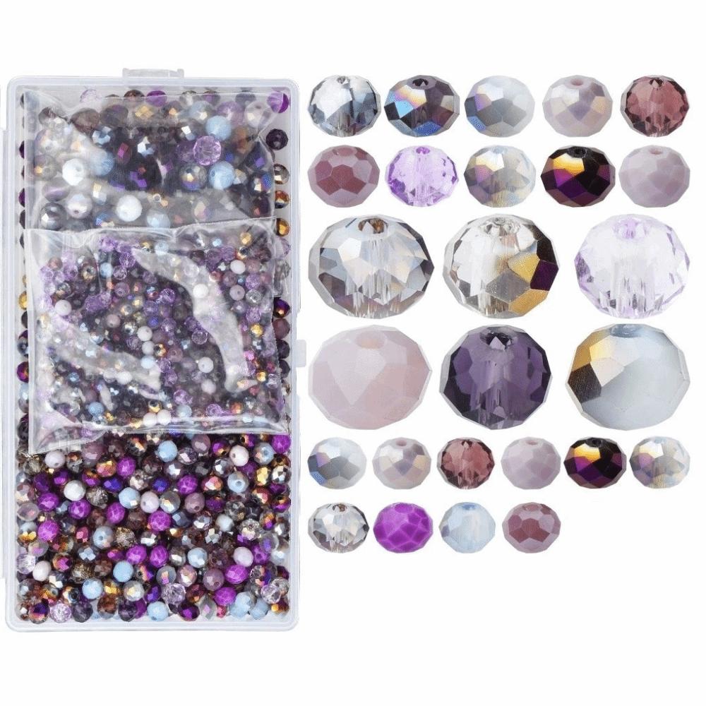 1000Pcs DIY Making Assorted Round Beads Geometric Shape Jewelry Making Supplies Earring Making