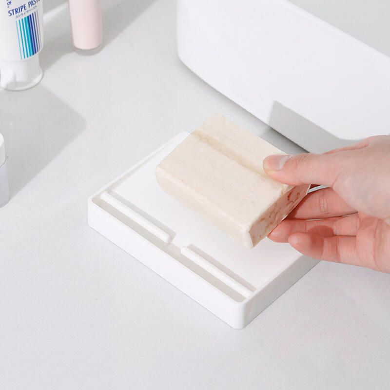Draining Soap Holder Stand Bracket Bathroom Toiletries Once-White