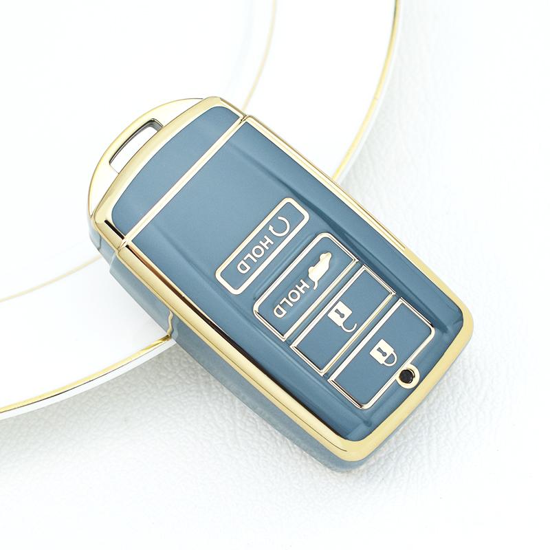 

Gold Edge 4 Buttons Auto Remote Shell Fob Holder Protector For Honda Acura MDX RDX RLX ILX TLX 2019 2020 2021 TPU Smart Car Key Cover Case серый