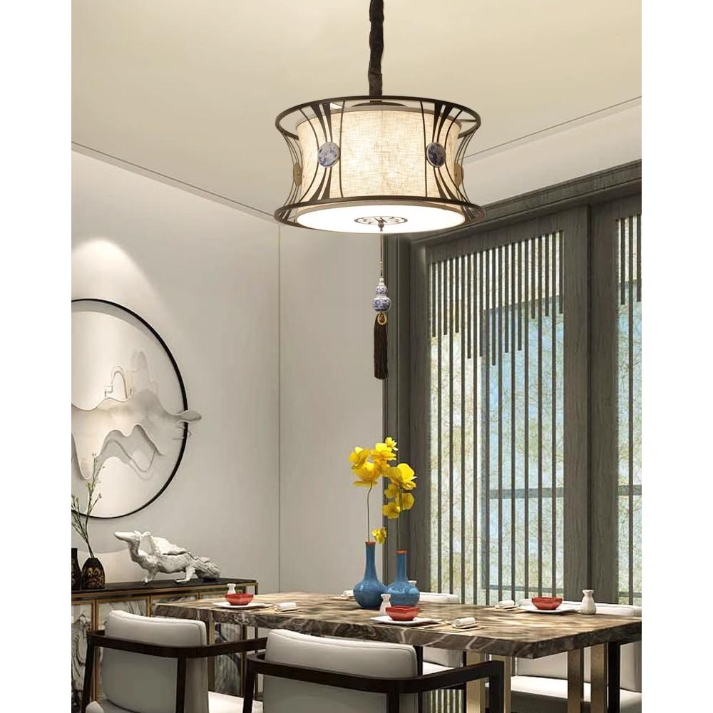 New Chinese style pendant light, Chinese style Zen restaurant light, modern and simple study, bedroom, hotel, tea house
