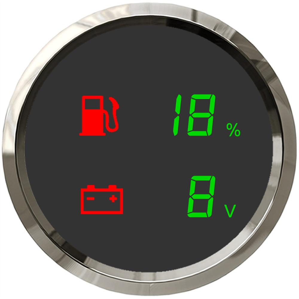 

2 52мм Универсальный Цифровой Вольтметр Указатель Уровня Топлива Для Автомобиля Грузовика Лодки Морской