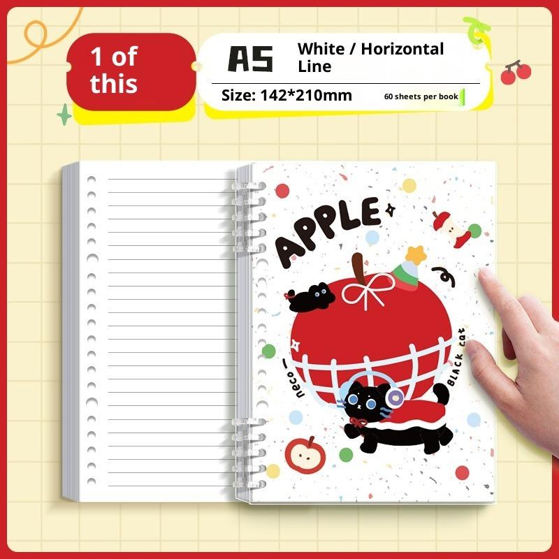 American Apple Loose-leaf Book High Value Coil Student Cute Girl Notebook Diary Stationery