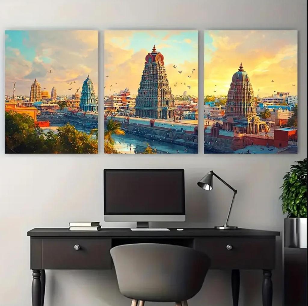 New York City Landscape Painting Set – Empire State Building Wall Art (5 Pieces) for Home Décor