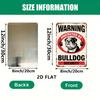 Hisun Tin Sign HD Tin Sign Warning Protected By Bulldog Security Vintage Funny Dog Metal Poster Retro Wall Art for Home Yard Decor