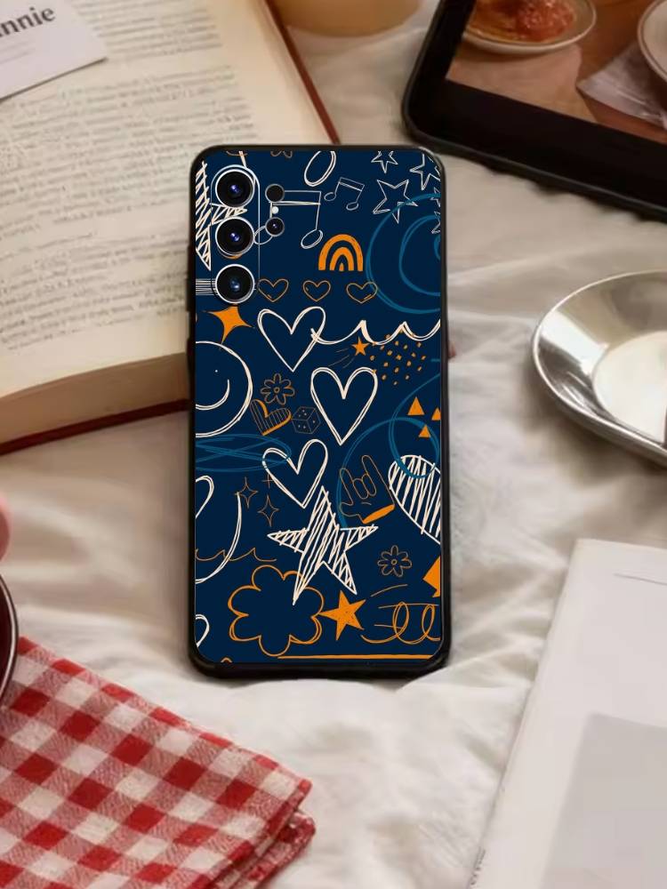 Y2k INS Graffiti Phone Case For Samsung S26,S25,S24,S23,S22,S21,S20,Plus,Fe,Lite,Others Black Cover