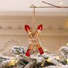 Home Party Decor Ornaments Xmas Christmas Decoration Wooden Sled Wooden Skiing Christmas Pendants
