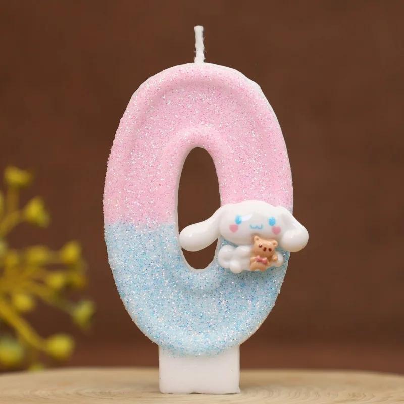 0-9 Birthday Number Candles Cute Number Candle Cinnamoroll Pink Blue Candles Top of Cake Baby Birthday Party Supplies Toy