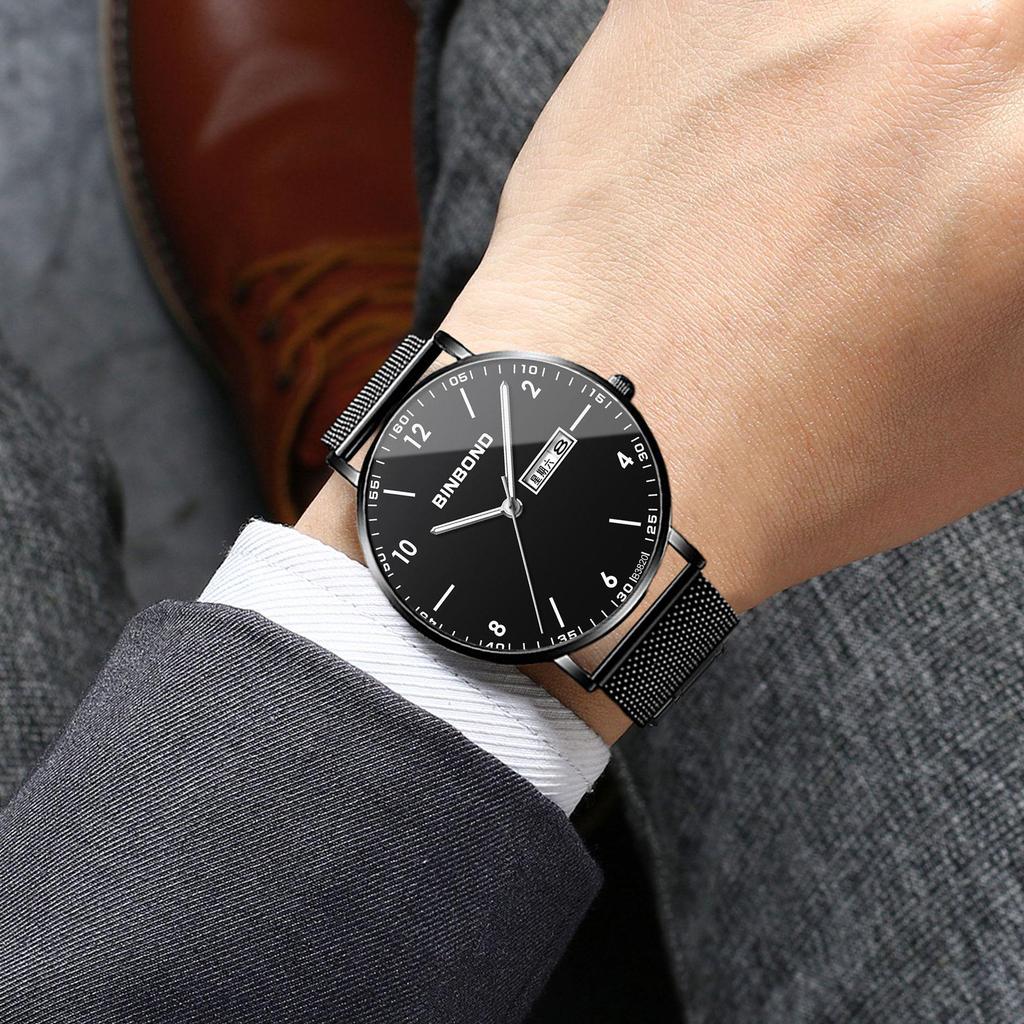 Men's Waterproof Ultra-Thin Quartz Watch - Automatic Mechanical, Trendy for Junior High Students