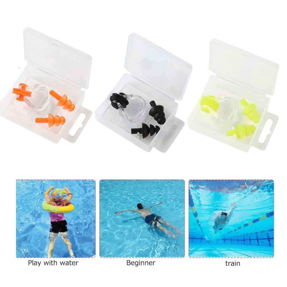 Silicone Swimming Earplug Nose Clip Soft Nose Protector Clip Silicone Noise Earplug Children