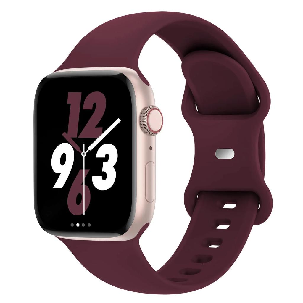 Silikonowy pasek do Apple Watch 44mm 45mm 40mm 41mm 42-38mm 45 mm bransoletka sportowa iwatch series 8 7 6 5 4 3 SE 9 Ultra 2 49mm