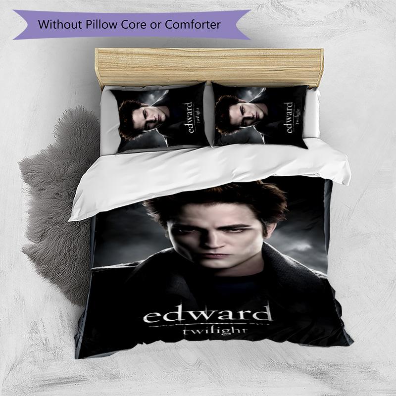 Juego de Ropa de Cama Edward Cullen de 3 Piezas Funda Nórdica con Cierre Incluye 1 Funda Nórdica y 2 Fundas de Almohada para Todas las Estaciones Decoración de Dormitorio Hogar Dormitorio Universitario